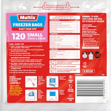 Multix Easy Tear Off Freezer Bags Small 120 pack