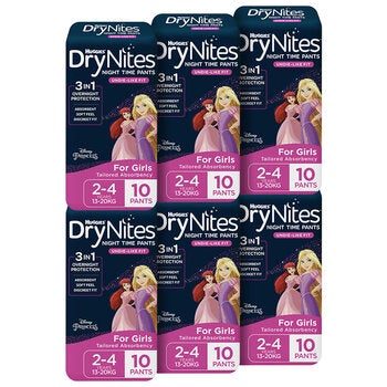 Huggies Drynites Night Time Pants For Girls Size 2-4 Years 60 Pants