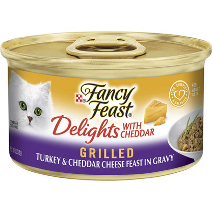 Fancy Feast Adult Delights Turkey & Cheddar Cheese Wet Cat Food 85g