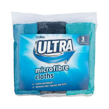 COLES ULTRA MICROFIBRE CLOTHS 3PK