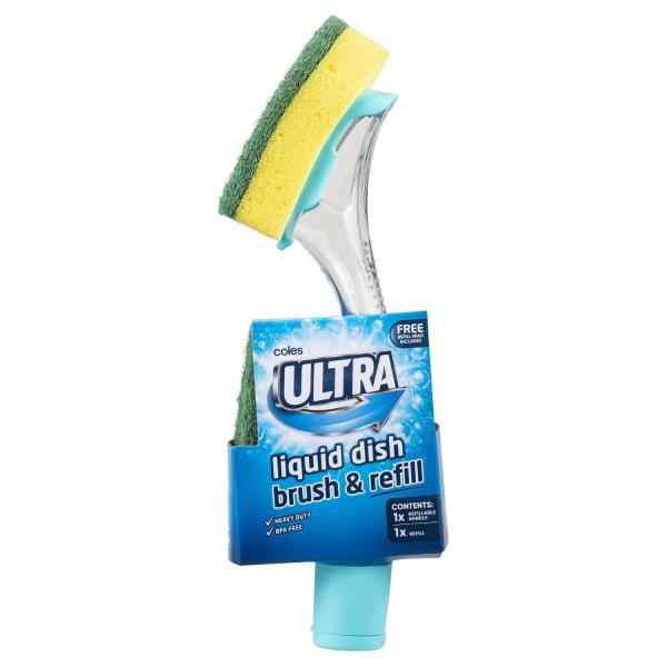 COLES ULTRA LIQUID DISH BRUSH WITH REFILL