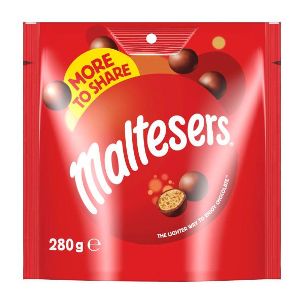 MALTESERS MILK CHOCOLATE SNACK PARTY BAG 280G