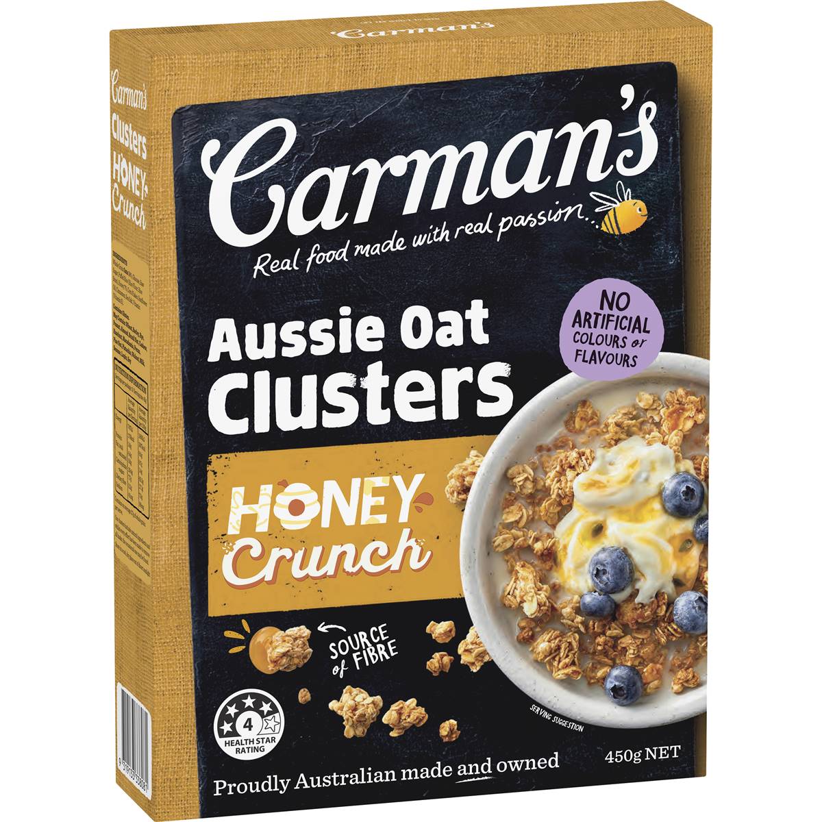 Carman's Clusters Aussie Oat Honey Crunch 450g