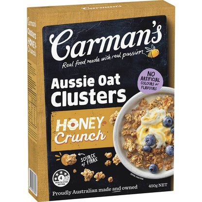 Carman's Clusters Aussie Oat Honey Crunch 450g