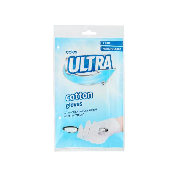 COLES ULTRA COTTON GLOVES 1PAIR