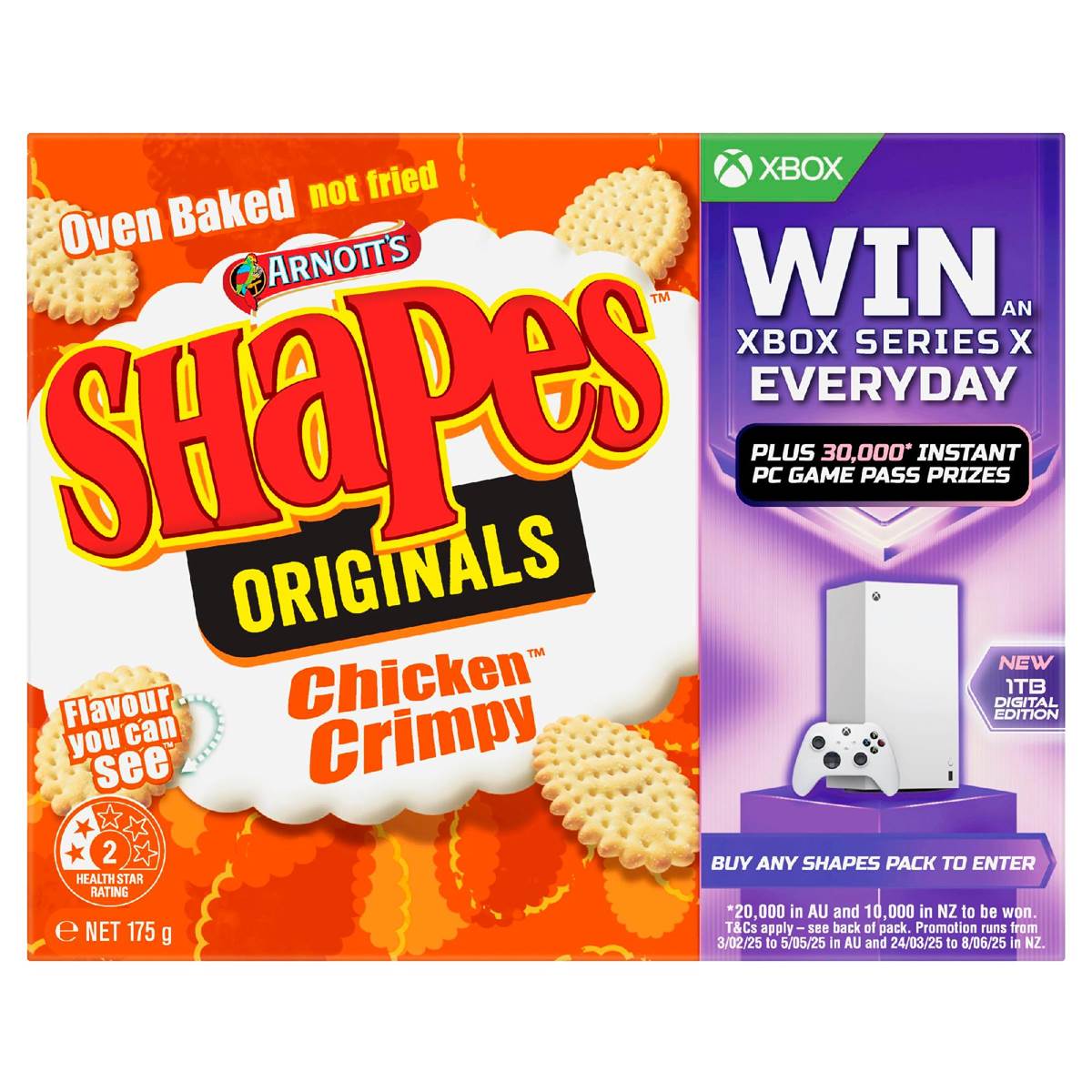 Arnotts Shapes Chicken Crimpy Cracker Biscuits 175g