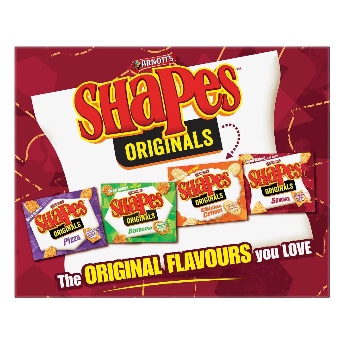 Arnotts Shapes Savoury Cracker Biscuits 185g