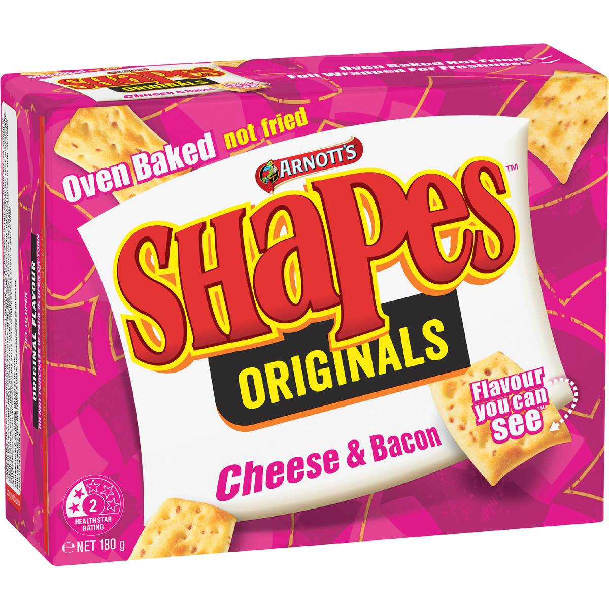 Arnott's Shapes Cheese & Bacon Cracker Biscuits 180g