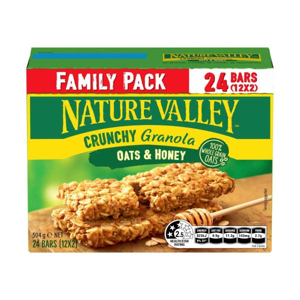 NATURE VALLEY CRUNCHY OATS & HONEY FAMILY PACK 12X42G 504G