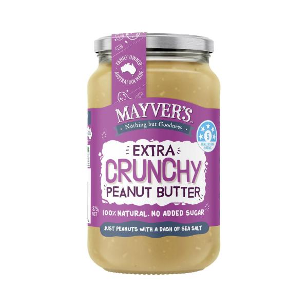MAYVERS EXTRA CRUNCHY NATURAL PEANUT BUTTER 375G