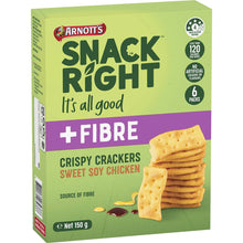 Arnotts Snack Right Crispy Cracker Biscuits Sweet Soy Chicken 150g