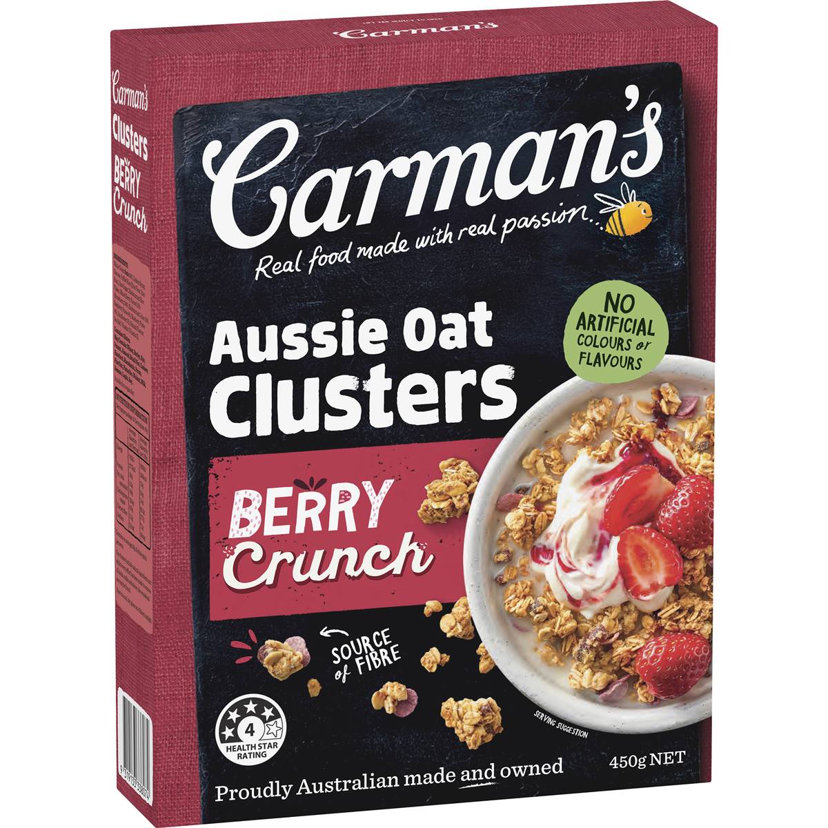 Carman's Clusters Aussie Oat Crunchy Berry Crunch 450g