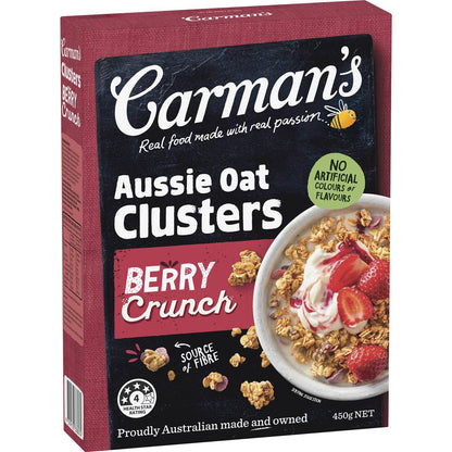 Carman's Clusters Aussie Oat Crunchy Berry Crunch 450g
