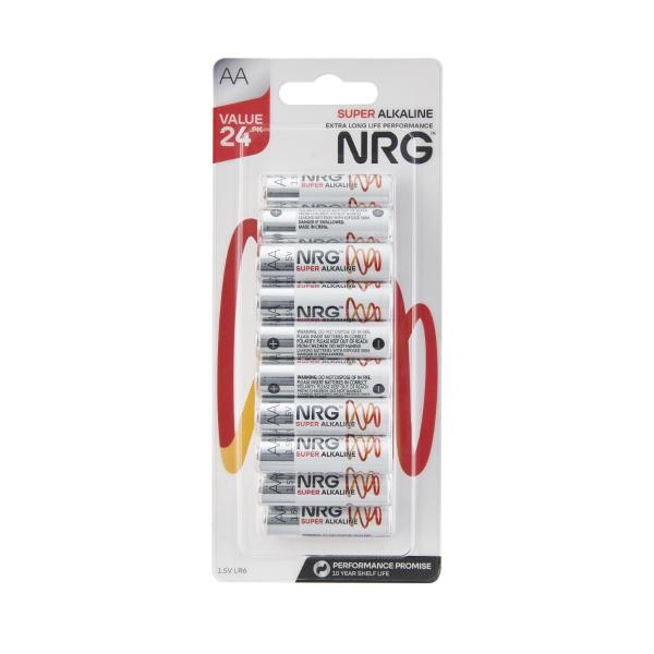 NRG SUPER ALKALINE AA 24 PACK
