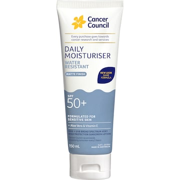 Cancer Council Water Resistant Daily Moisturiser SPF 50+ 150mL
