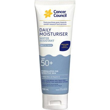 Cancer Council Water Resistant Daily Moisturiser SPF 50+ 150mL