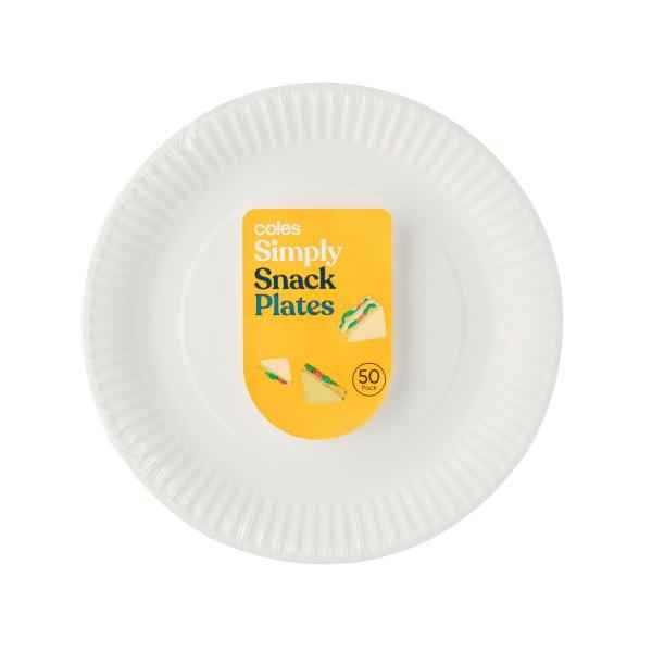 COLES SIMPLY PAPER SNACK PLATES 50PACK