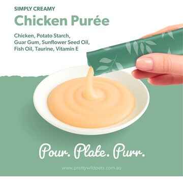 Pretty Wild Chicken Puree Lickable Cat Treat 15g x 4 pack