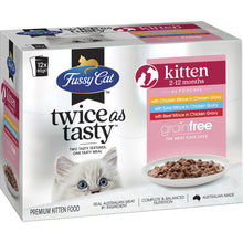 Fussy Cat Grain Free Meaty Mince & Chicken Gravy Kitten Wet Food 80g x 12 Pack