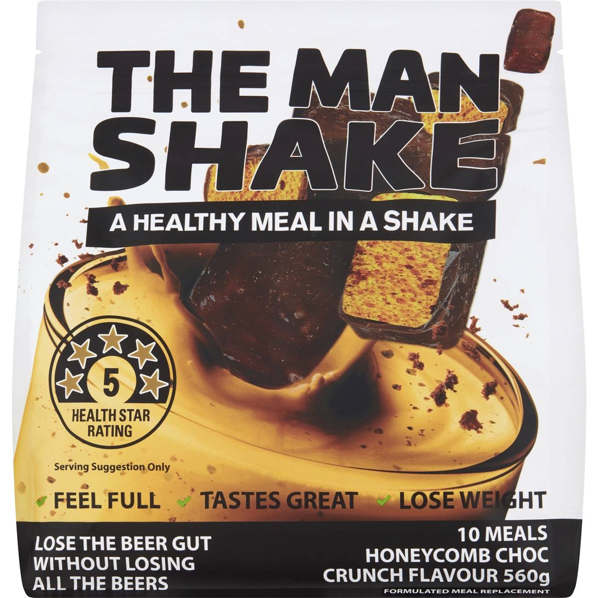 The Man Shake Diet High Protein Low Sugar ChocHoneycomb Meal Replacement 560g