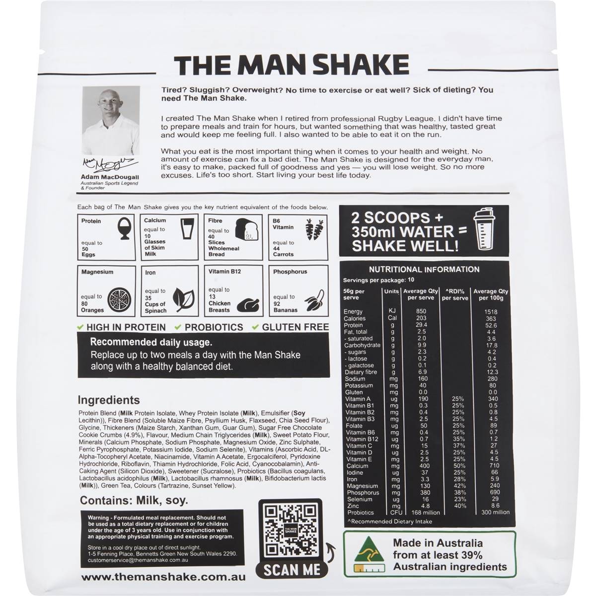 The Man Shake Diet High Protein Low Sugar ChocHoneycomb Meal Replacement 560g