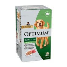 OPTIMUM ADULT WET DOG FOOD WITH LAMB & RICE 6X100G TRAYS