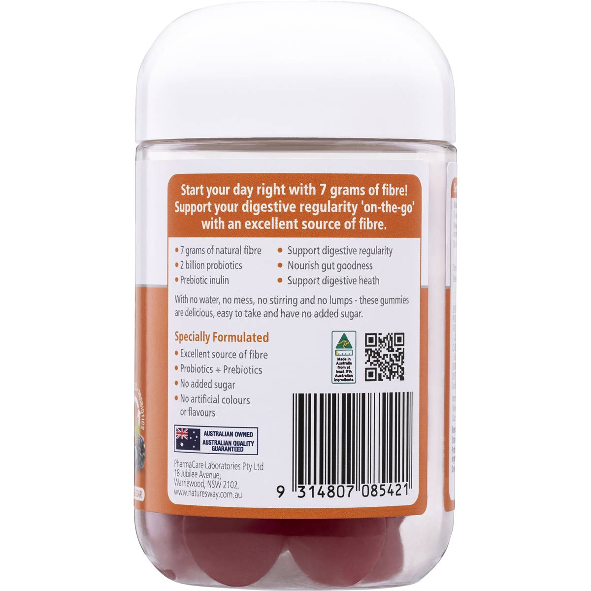 Nature's Way Fibre + Probiotics Digestive Vita Gummies Berry Flavoured 30 Pack