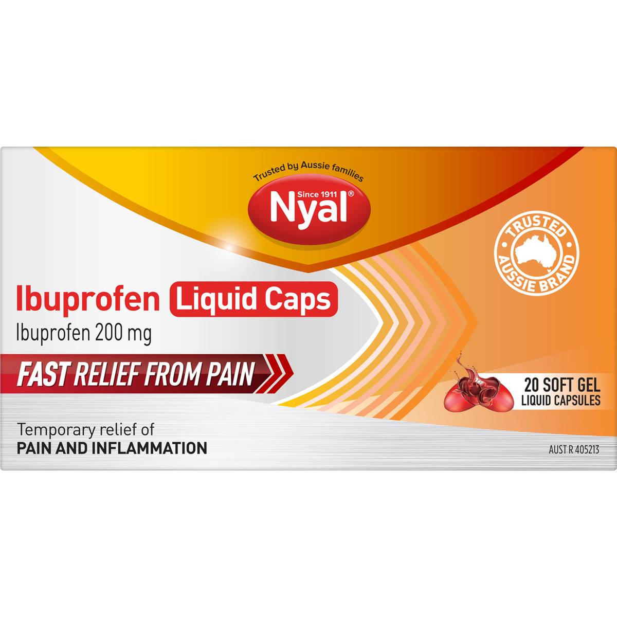 Nyal Ibuprofen Liquid Caps 20 Pack
