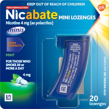 Nicabate Minis Extra Strength 4mg Lozenges Mint 20 pack
