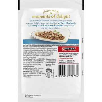 Fancy Feast Petite Delights With Grilled Cod Gourmet Wet Cat Food Pouch 50g