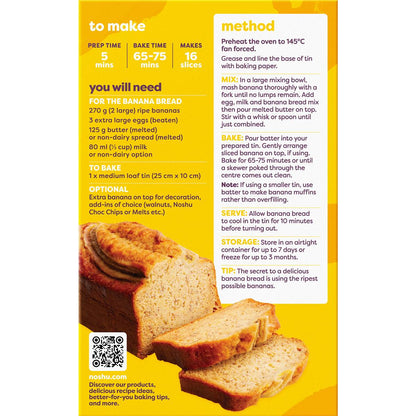 Noshu 95% Sugar Free Banana Bread Mix 450g