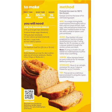 Noshu 95% Sugar Free Banana Bread Mix 450g