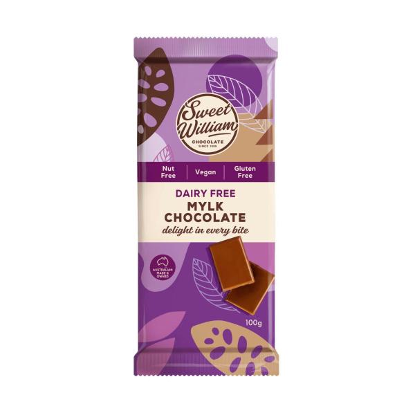 SWEET WILLIAM DAIRY FREE VEGAN MYLK CHOCOLATE BLOCK 100G