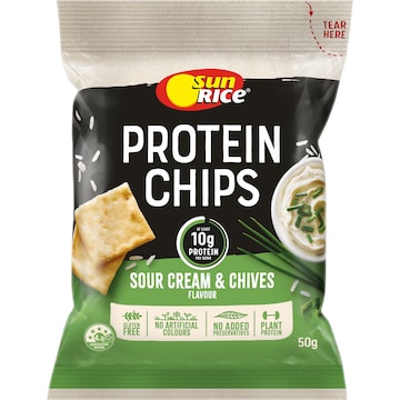 Sunrice Protein Chips Sour Cream & Chives 50g