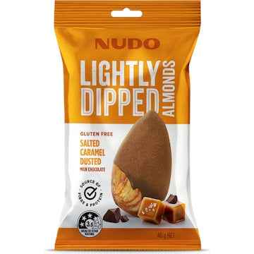 Nudo Lightly Dipped Almonds Salted Caramel Dusted Milk Chocolate 40g