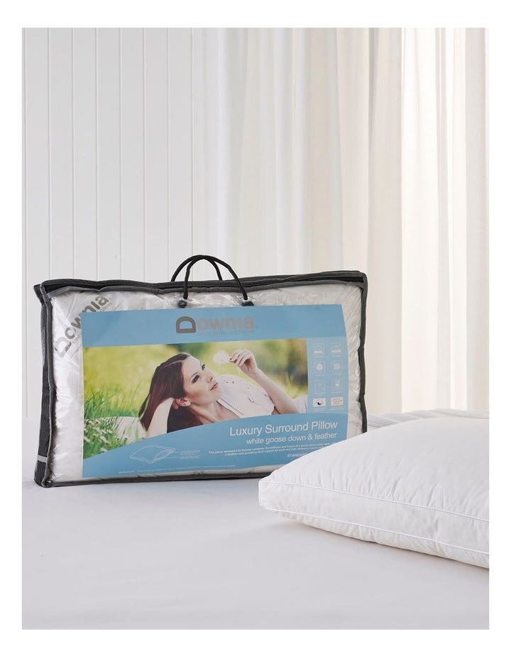 Luxury Surround Goose Down And Feather Pillow in White