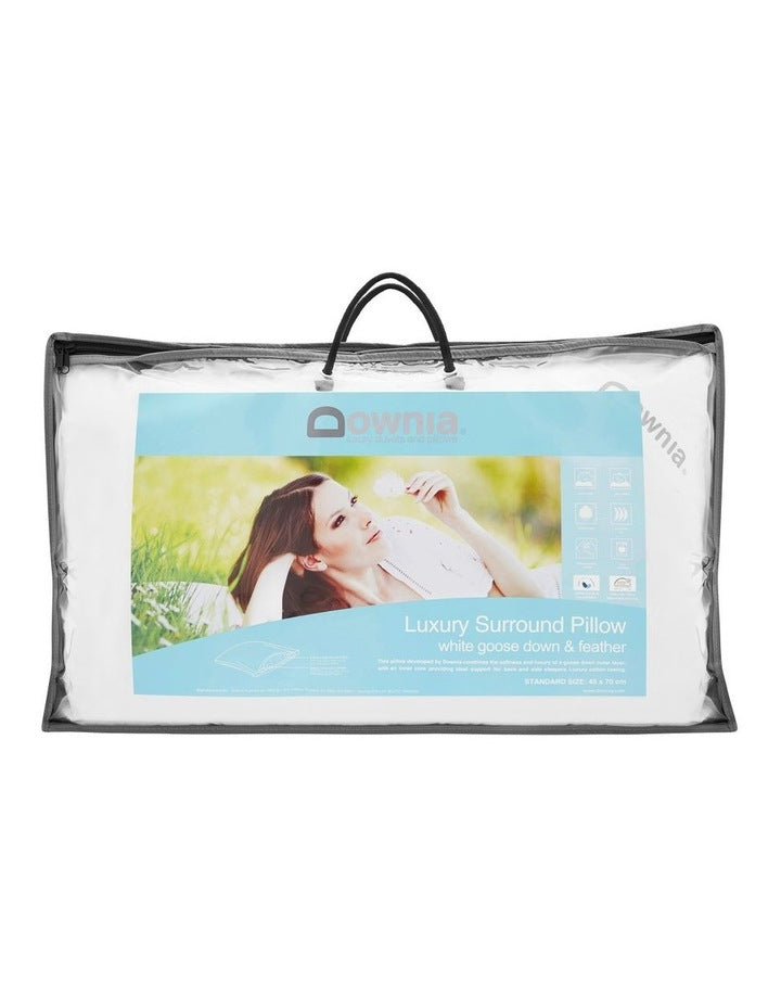 Luxury Surround Goose Down And Feather Pillow in White