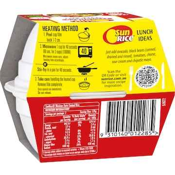 Sunrice Microwave Mexican Flavoured Rice Cups 2x125g 250g