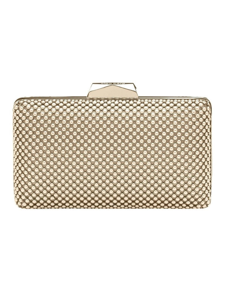 Natasha Ball Mesh Clutch in Gold
