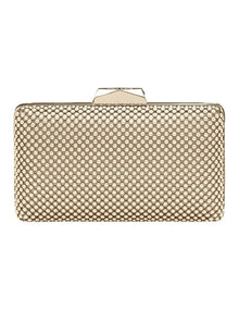 Natasha Ball Mesh Clutch in Gold