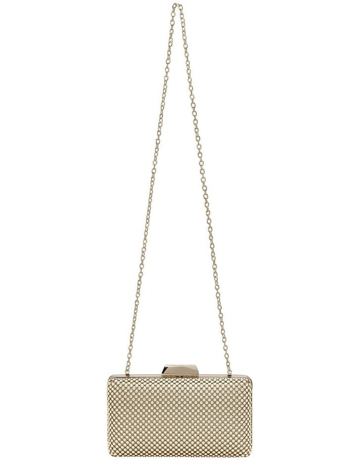 Natasha Ball Mesh Clutch in Gold
