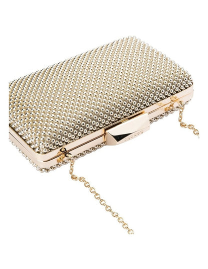 Natasha Ball Mesh Clutch in Gold