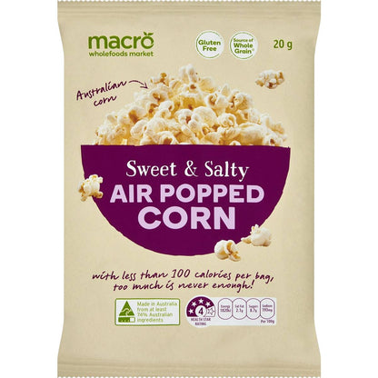 Macro Wholefoods Market Air Popped Corn Sweet & Salty 20g
