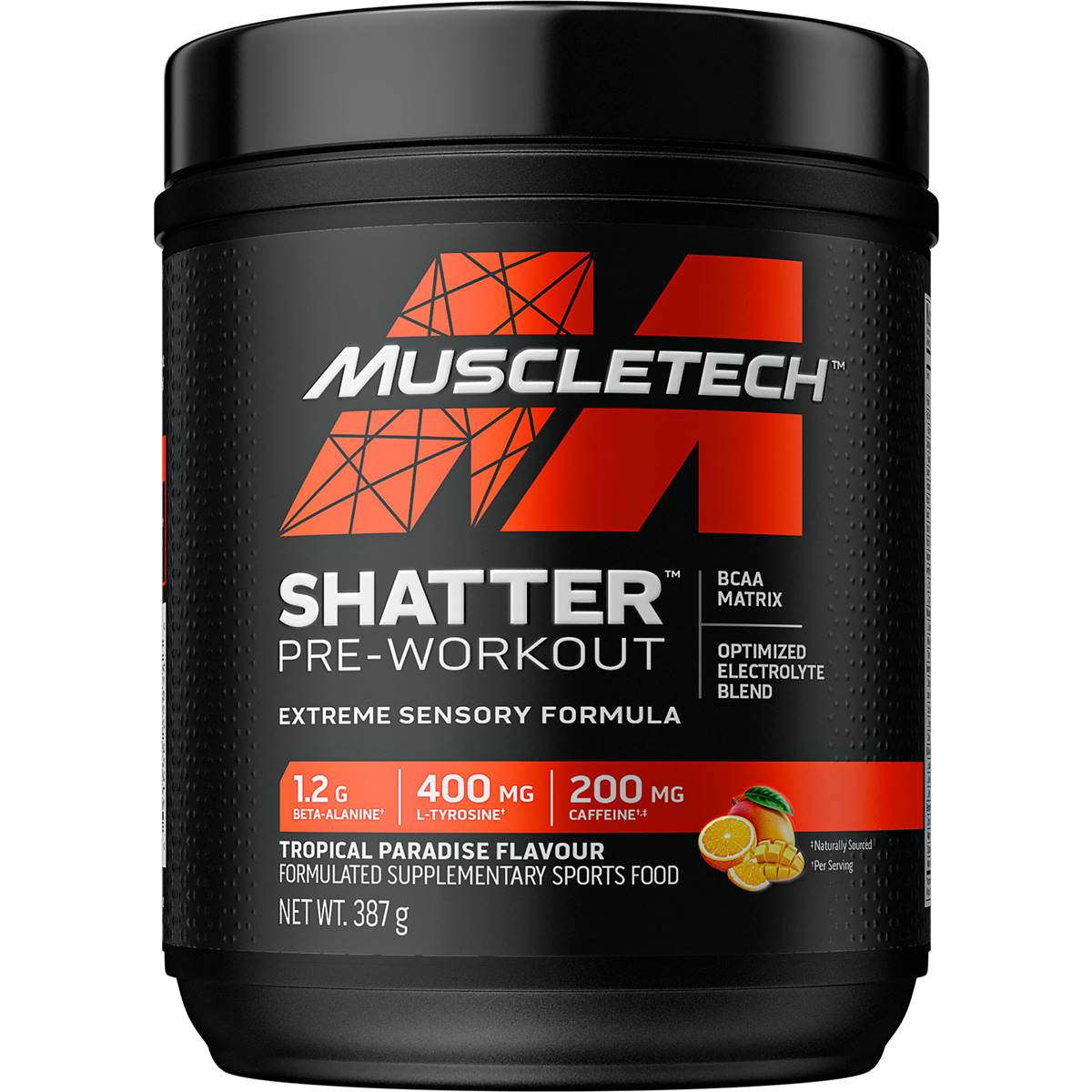 Muscle Tech Shatter Pre-Workout Tropical Paradise Flavour 387g