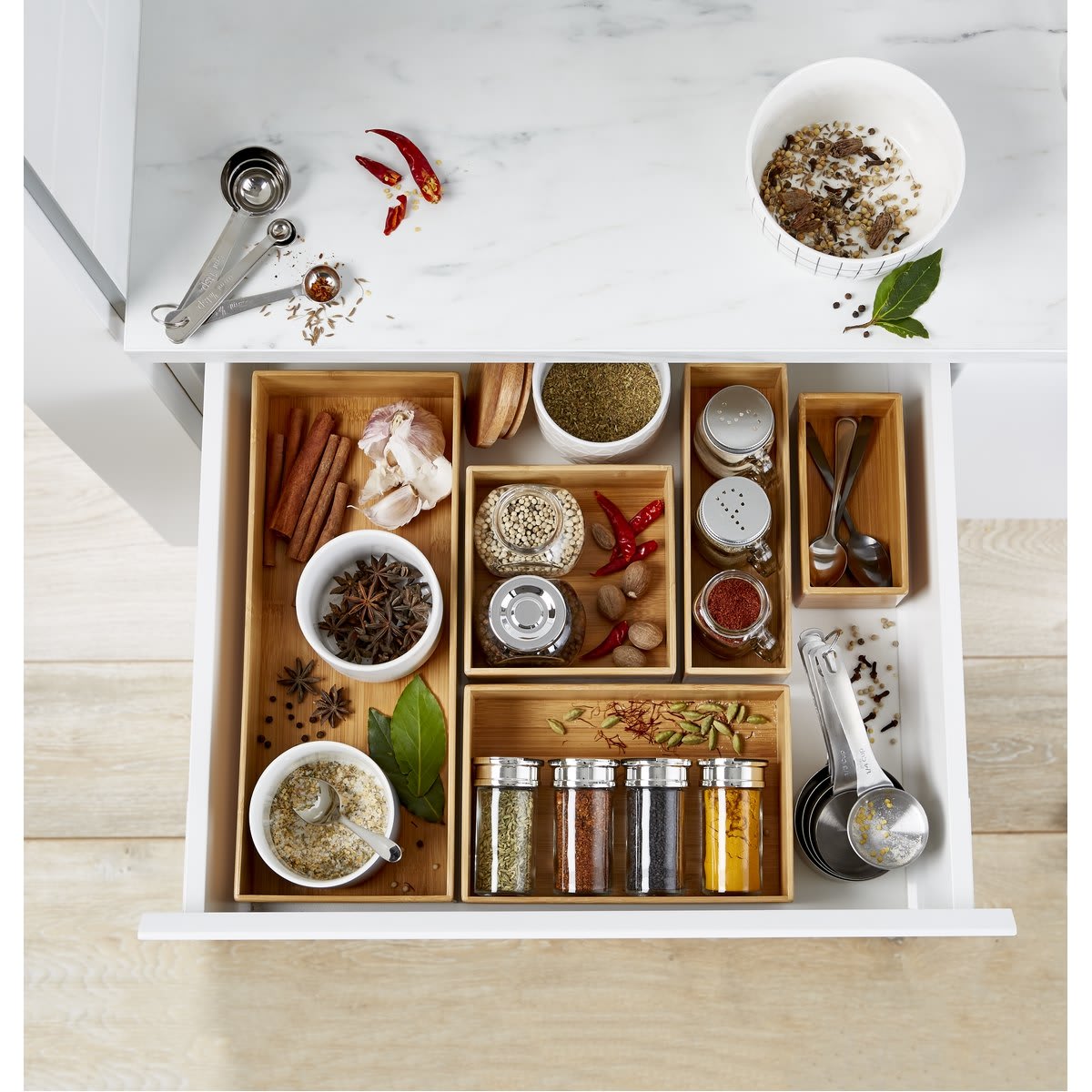 Large and Wide Bamboo Drawer Tidy