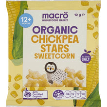 Macro Organic Chickpea Stars Sweetcorn 12g