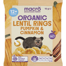 Macro Organic Lentil Rings Pumpkin & Cinnamon 12g
