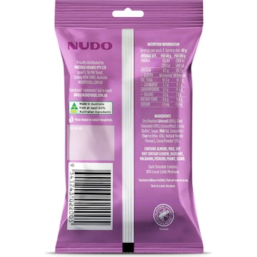 Nudo Lightly Dipped Almonds Cocoa Dusted Dark Chocolate 40g