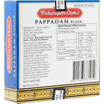 Maharajah's Choice Plain Pappadam 100g