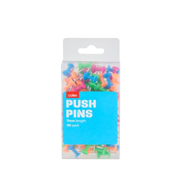 COLES PLASTIC PUSH PINS BOX